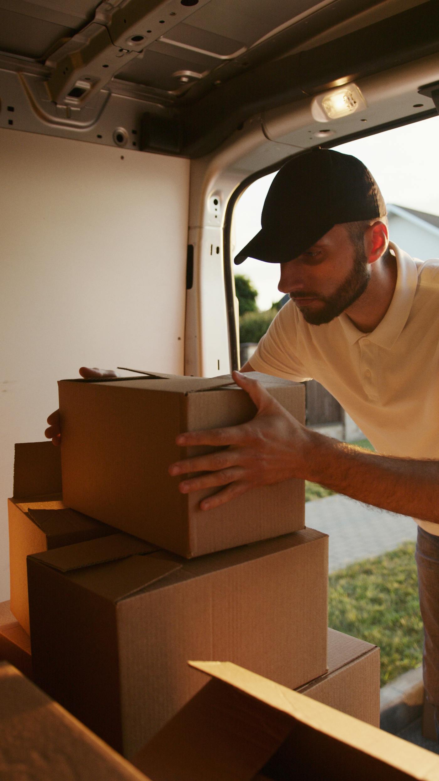 Moving boxes packed for a Florida relocation